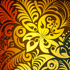 Hawaiian floral pattern, colorful design illustartion