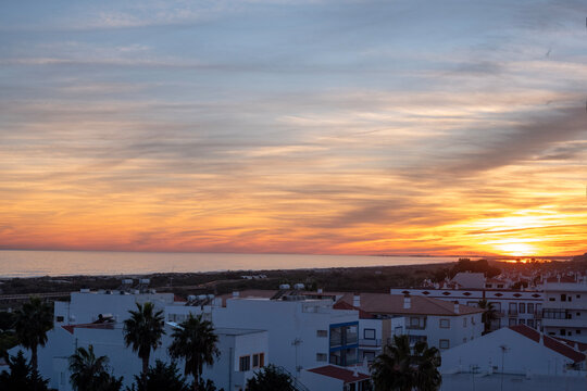 sunset over the sea