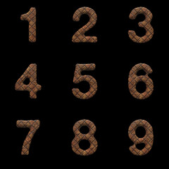 Fototapeta premium 3D Render Set of Grilled Steak Alphabet - Font including Letters, Numbers and Punctuation Marks