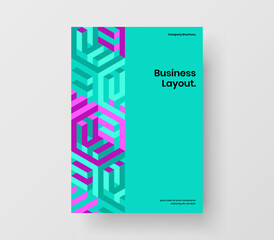 Multicolored catalog cover design vector layout. Original mosaic tiles handbill template.