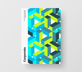 Abstract mosaic shapes corporate cover concept. Clean leaflet design vector layout.