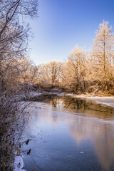 the first frosts and the frozen river