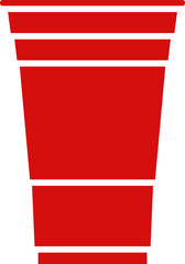 Red beer pong illustration. Plastic cup Traditional party drinking game. 