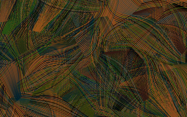 Dark Green, Red vector background with abstract shapes.