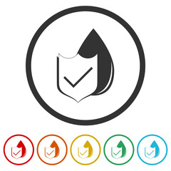 Waterproofing glyph icon isolated on white background. Set icons colorful