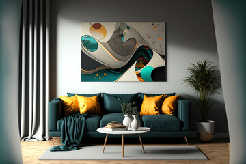 Stylish living room. Generative AI