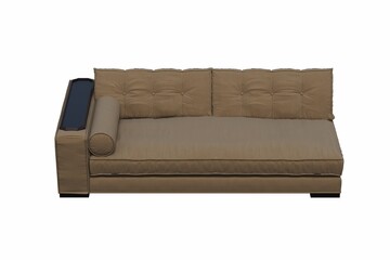 sofa isolated on white background, interior furniture, 3D illustration, cg render