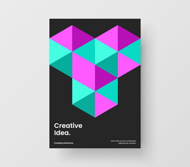 Simple geometric tiles pamphlet illustration. Trendy cover design vector template.