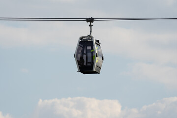The cabin of the cable car against the sky.