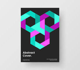 Original mosaic pattern annual report concept. Simple postcard A4 vector design layout.