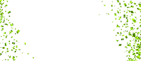 Green cut out foil ribbon confetti frame..