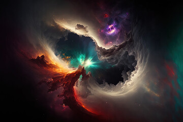 In space, nebulas like the Milky Way and galaxies. Generative AI