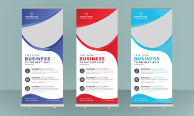 Corporate roll up banner design template.