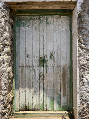 full frame shot of a vintage rustic grunge wooden door
