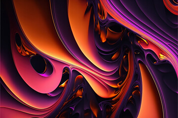 abstract ai generated illustration of a colored background in the trend colors pink, orange and violet