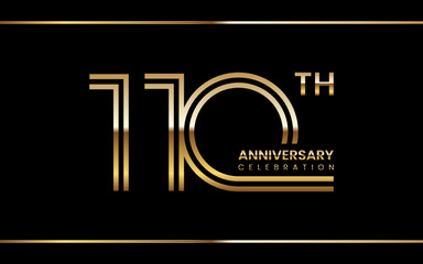 110th anniversary logo design with double line concept. Logo Vector Illustration