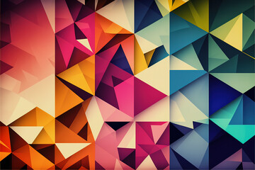 Fototapeta premium ai midjourney generated abstract illustration of a colorful geometric triangle background
