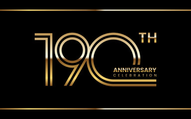190th anniversary logo design with double line concept. Logo Vector Illustration