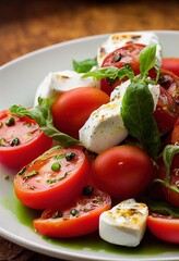 Beautiful Tomato and Mozzarella Salad (Generative AI)