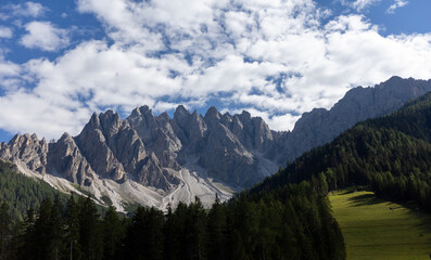 Summer Dolimites Alps high mountains panoramic view