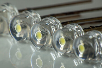 LED micro bulbs. observation of light semiconductor diodes. Electric crystals of light. The concept...