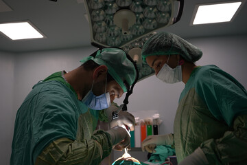 rhinoplasty surgery, defects in the shape of the nose in the female patient. Surgical intervention in plastic surgery rhinoplasty 