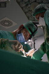 rhinoplasty surgery, defects in the shape of the nose in the female patient. Surgical intervention in plastic surgery rhinoplasty 