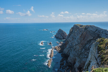 impressive cliff of cabo peñas in Asturias, Spain