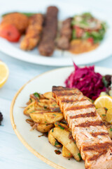 Fish with salad