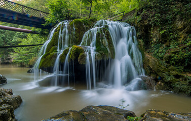 waterfall in the forest, bigar waterfall, Romania