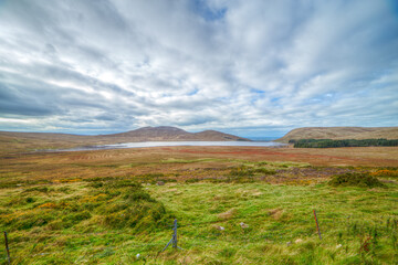 landscape with mountains and clouds