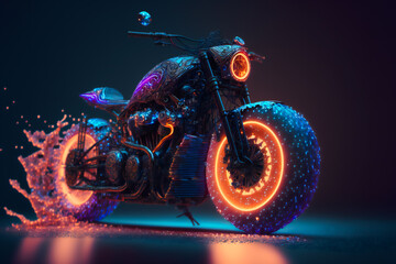 Beautiful motorcycle.  Image created with Generative AI technology.