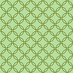 Naklejka premium Orange and Green Interlocking Circles Tiles Pattern Repeat Background