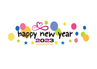 happy new year 2023 wish text vector design