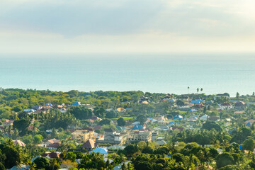 Aerial view of the Zanzibar city, capital of Zanzibar island (Unguja), Tanzania