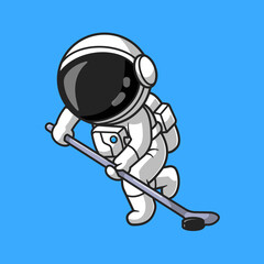 Cute Astronaut Playing Hockey Cartoon Vector Icon
Illustration. Technology Sport Icon Concept Isolated Premium
Vector. Flat Cartoon Style