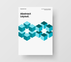 Fototapeta premium Fresh placard vector design illustration. Amazing mosaic shapes company cover layout.