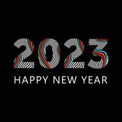 Happy New Year 2023. 2023 vector illustration. Colorful design, trendy style, 2023 calendar
