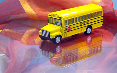 
toy car british student bus