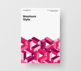 Bright company cover A4 design vector concept. Fresh mosaic hexagons brochure illustration.