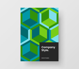 Amazing geometric pattern corporate brochure template. Original flyer A4 vector design layout.