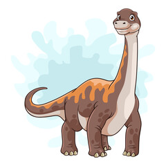 Cartoon funny Brontosaurus isolated on white background © REYYARTS