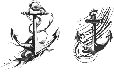 anchor with rope tatto design