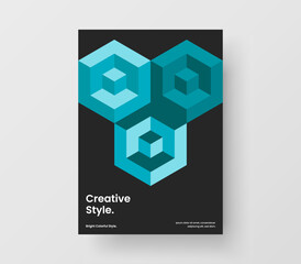 Isolated corporate brochure design vector concept. Colorful mosaic shapes banner illustration.