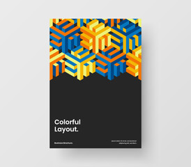 Premium geometric tiles corporate identity template. Colorful postcard vector design illustration.