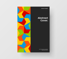 Abstract mosaic shapes company identity layout. Modern pamphlet A4 design vector concept.