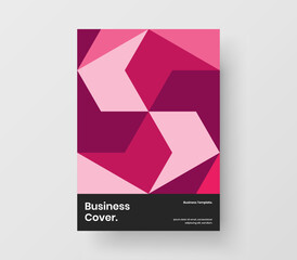 Premium geometric hexagons book cover layout. Fresh presentation A4 vector design concept.