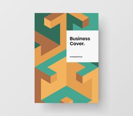 Abstract mosaic shapes company identity illustration. Multicolored cover A4 design vector template.