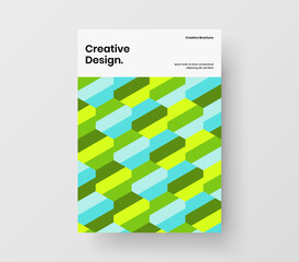 Multicolored corporate cover vector design template. Abstract geometric pattern company brochure illustration.
