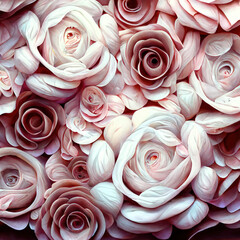 Beautiful pink and white roses